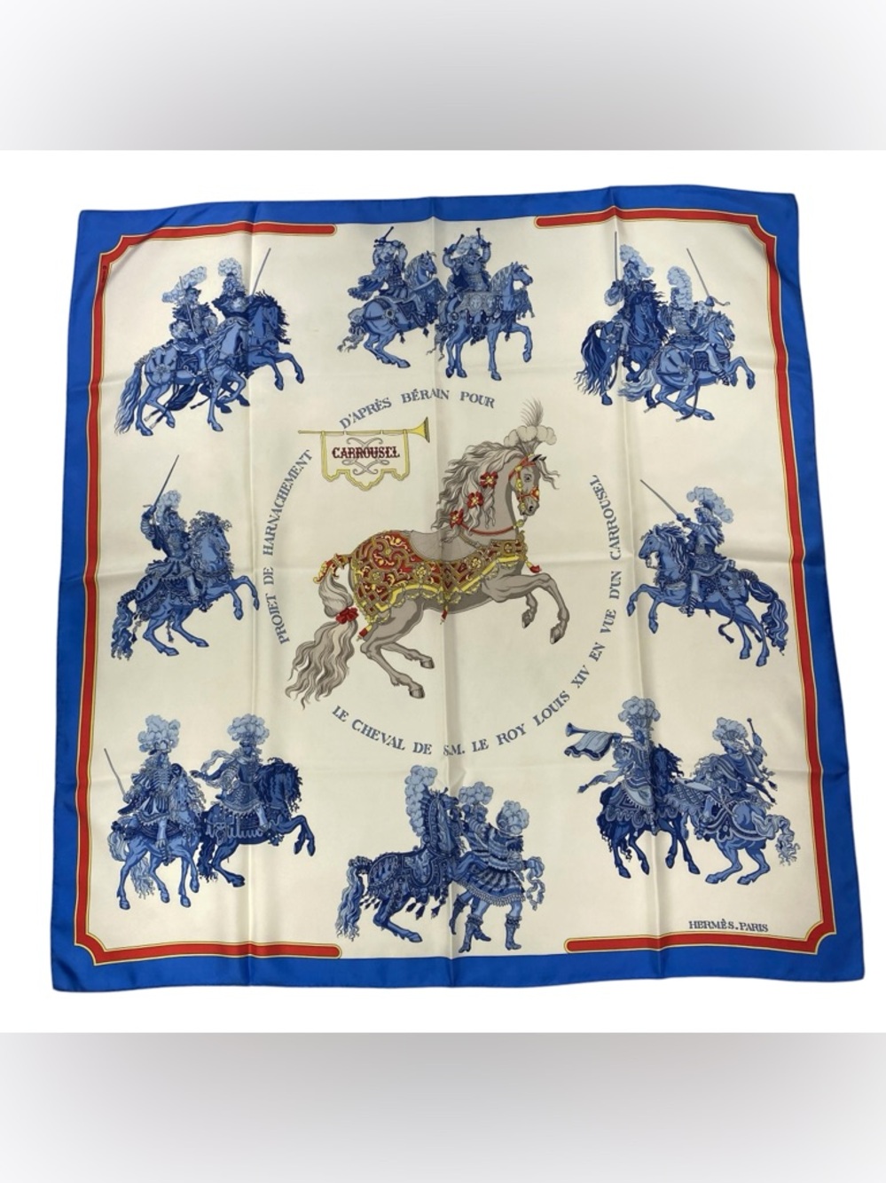 Hermes Silk Scarf Carrousel Vintage Carre 90 Christiane Vauzelles